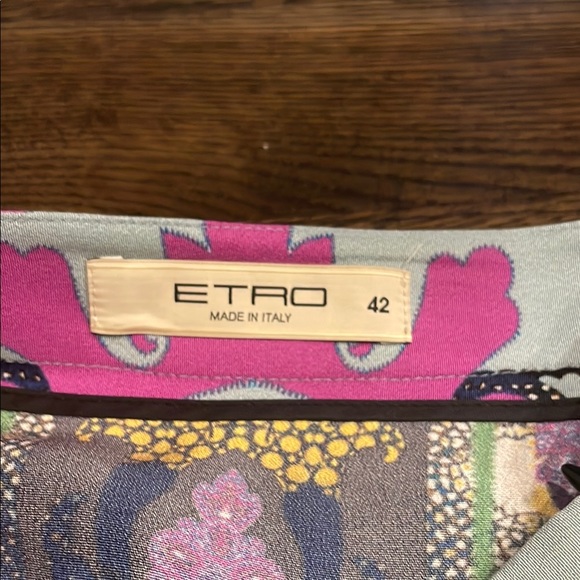 Etro Vibrant Multicolor Patterned Silk Skirt size 42 - Picture 8 of 10